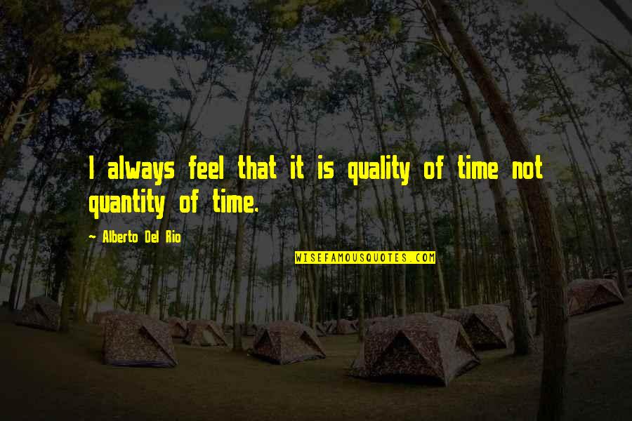 Quality Time Quotes By Alberto Del Rio: I always feel that it is quality of