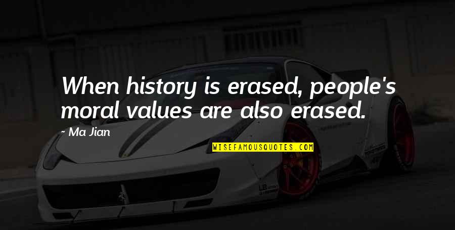 Quality Time Relationships Quotes By Ma Jian: When history is erased, people's moral values are