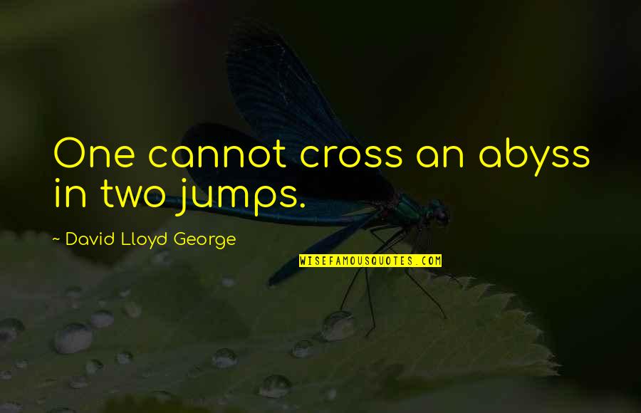 Quality Time Spent With Friends Quotes By David Lloyd George: One cannot cross an abyss in two jumps.