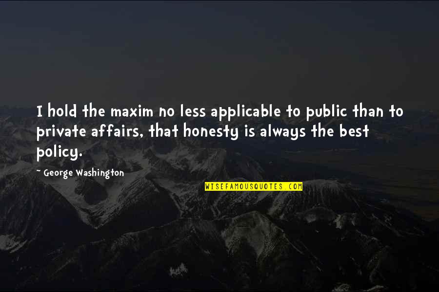 Quality Time With Yourself Quotes By George Washington: I hold the maxim no less applicable to