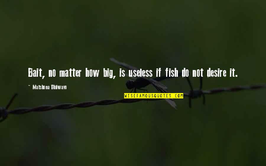 Quanice Flo Quotes By Matshona Dhliwayo: Bait, no matter how big, is useless if