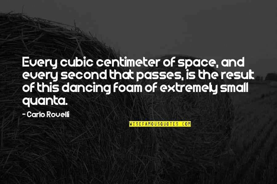Quanta Quotes By Carlo Rovelli: Every cubic centimeter of space, and every second Quanta Quotes By Carlo Rovelli: Every cubic centimeter of space, and every second