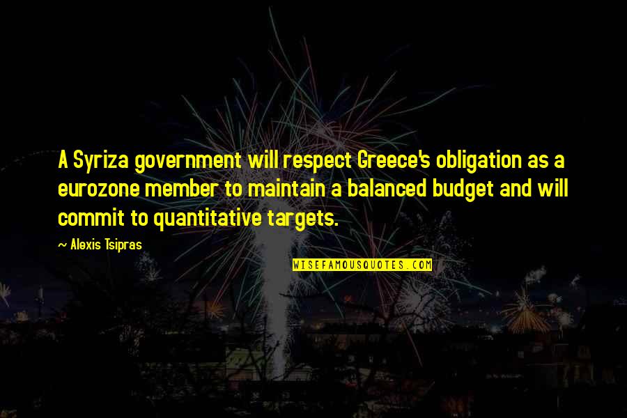 Quantitative Quotes By Alexis Tsipras: A Syriza government will respect Greece's obligation as