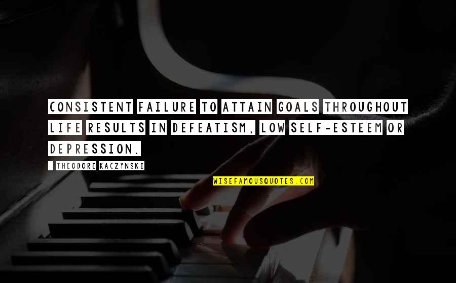 Quarantine Depression Quotes By Theodore Kaczynski: Consistent failure to attain goals throughout life results Quarantine Depression Quotes By Theodore Kaczynski: Consistent failure to attain goals throughout life results