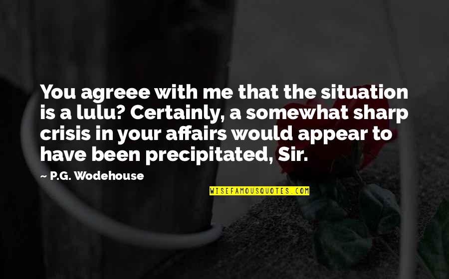 Quarreled In Spanish Quotes By P.G. Wodehouse: You agreee with me that the situation is