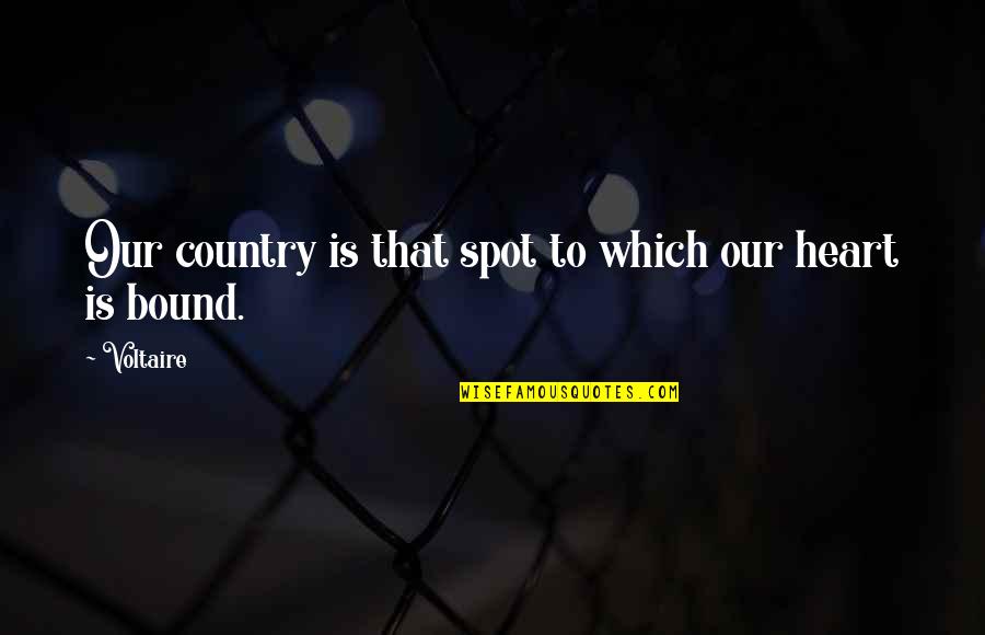 Quarreling Friends Quotes By Voltaire: Our country is that spot to which our