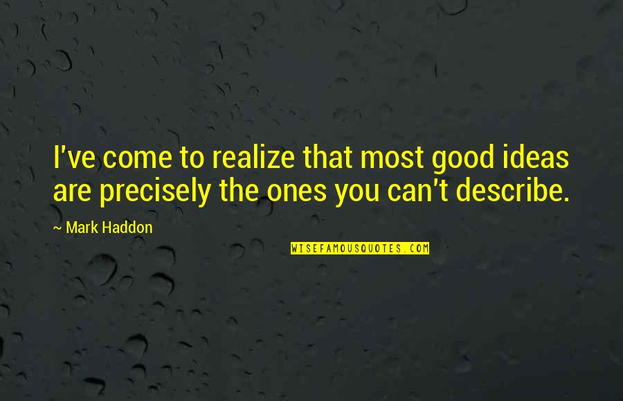 Quarrelling Quotes By Mark Haddon: I've come to realize that most good ideas