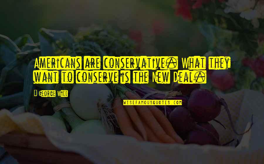 Quartieri Firenze Quotes By George Will: Americans are conservative. What they want to conserve