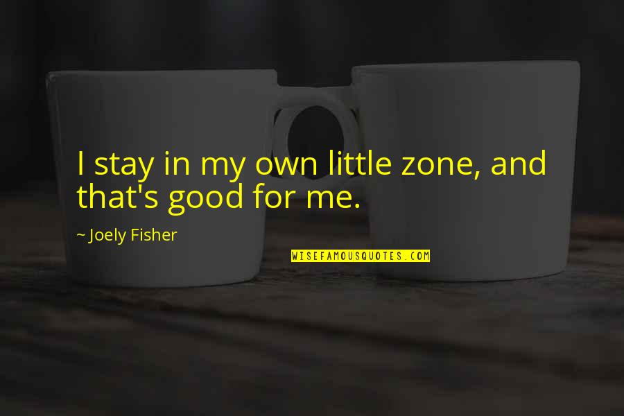 Quattrocchi Family From Sulmona Quotes By Joely Fisher: I stay in my own little zone, and Quattrocchi Family From Sulmona Quotes By Joely Fisher: I stay in my own little zone, and