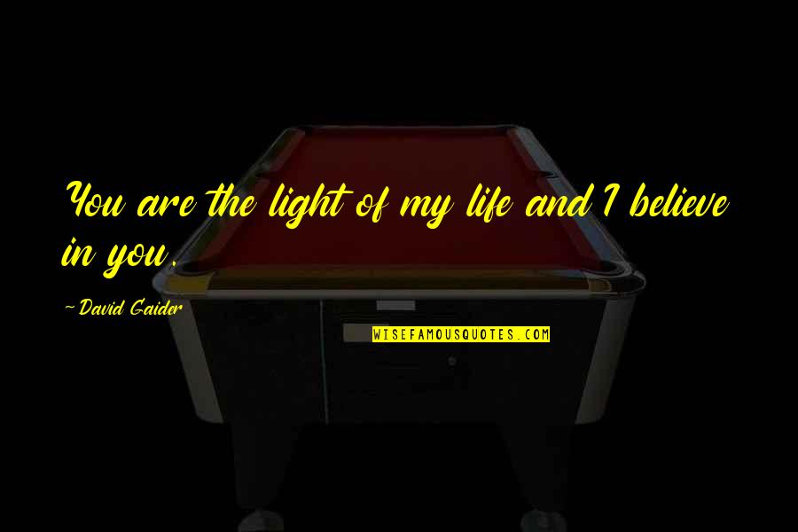 Queen And Throne Quotes By David Gaider: You are the light of my life and