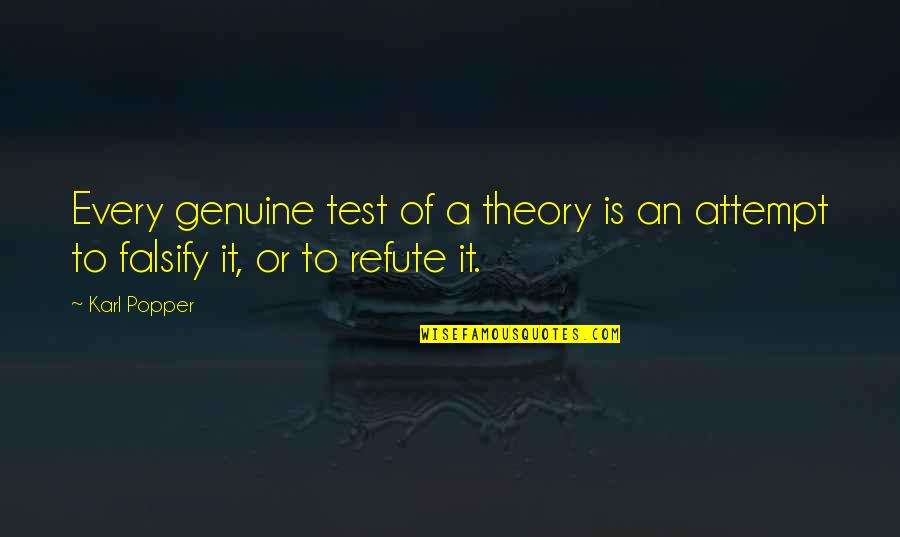 Queen Beatrix Quotes By Karl Popper: Every genuine test of a theory is an