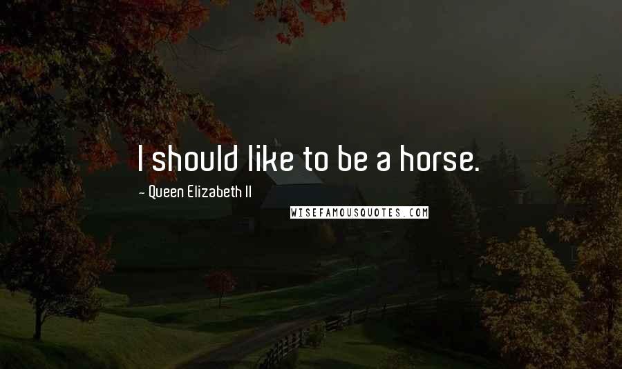 Queen Elizabeth II quotes: I should like to be a horse.