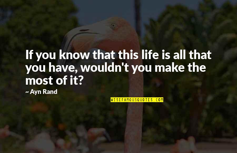 Queen Headboard Quotes By Ayn Rand: If you know that this life is all