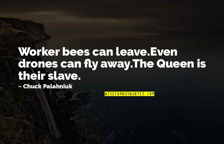 Queen Is Queen Quotes By Chuck Palahniuk: Worker bees can leave.Even drones can fly away.The Queen Is Queen Quotes By Chuck Palahniuk: Worker bees can leave.Even drones can fly away.The