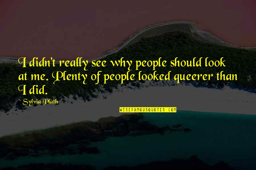 Queerer Quotes By Sylvia Plath: I didn't really see why people should look