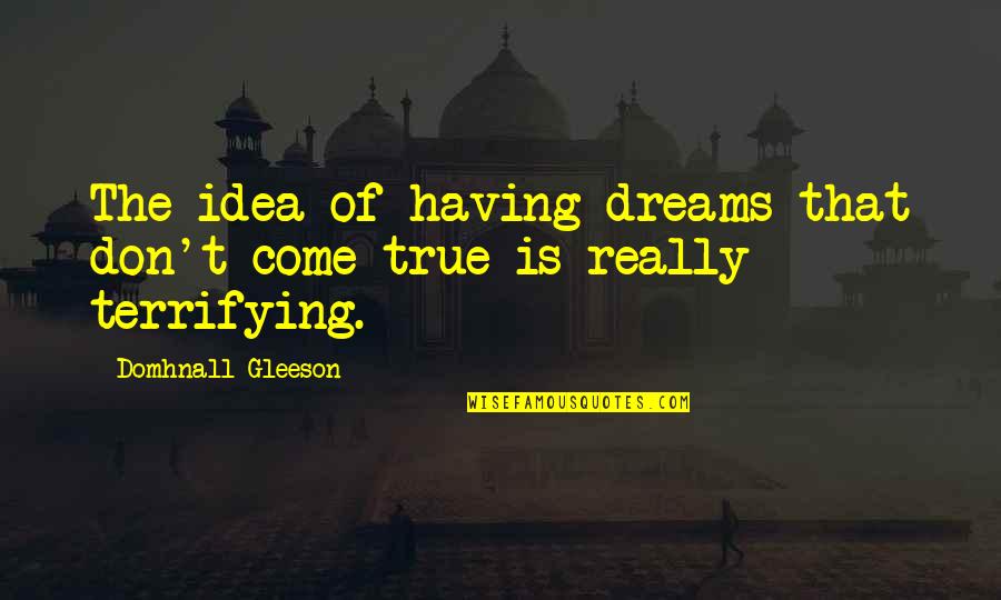 Queless Mesa Quotes By Domhnall Gleeson: The idea of having dreams that don't come
