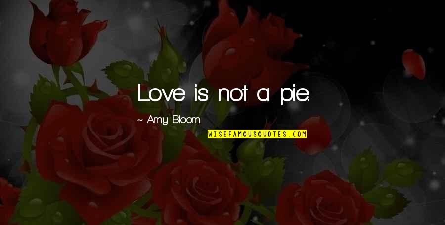 Quellcrist Quotes By Amy Bloom: Love is not a pie.