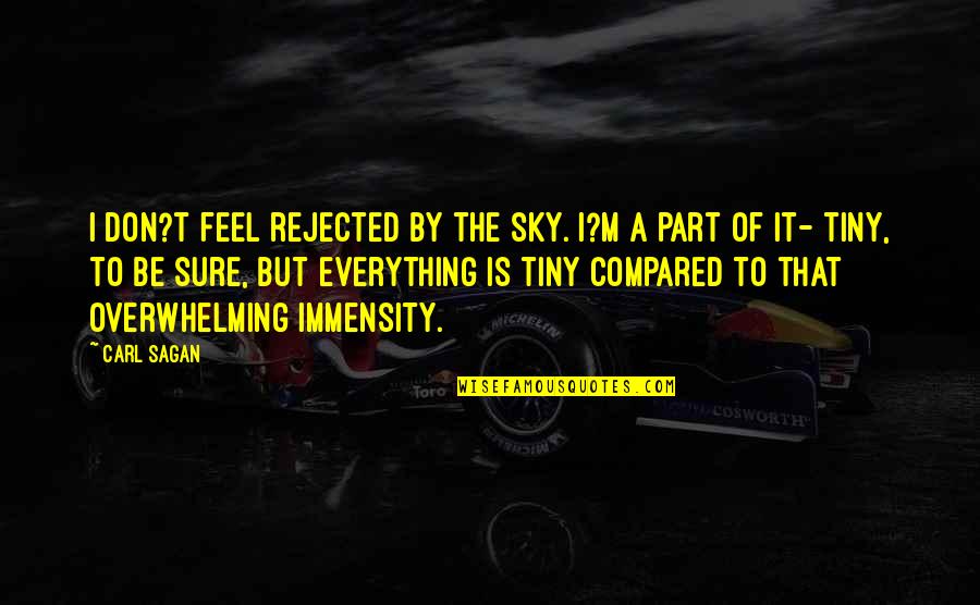 Quemar En Quotes By Carl Sagan: I don?t feel rejected by the sky. I?m Quemar En Quotes By Carl Sagan: I don?t feel rejected by the sky. I?m