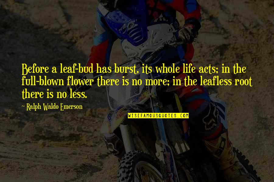 Quenettes Quotes By Ralph Waldo Emerson: Before a leaf-bud has burst, its whole life Quenettes Quotes By Ralph Waldo Emerson: Before a leaf-bud has burst, its whole life