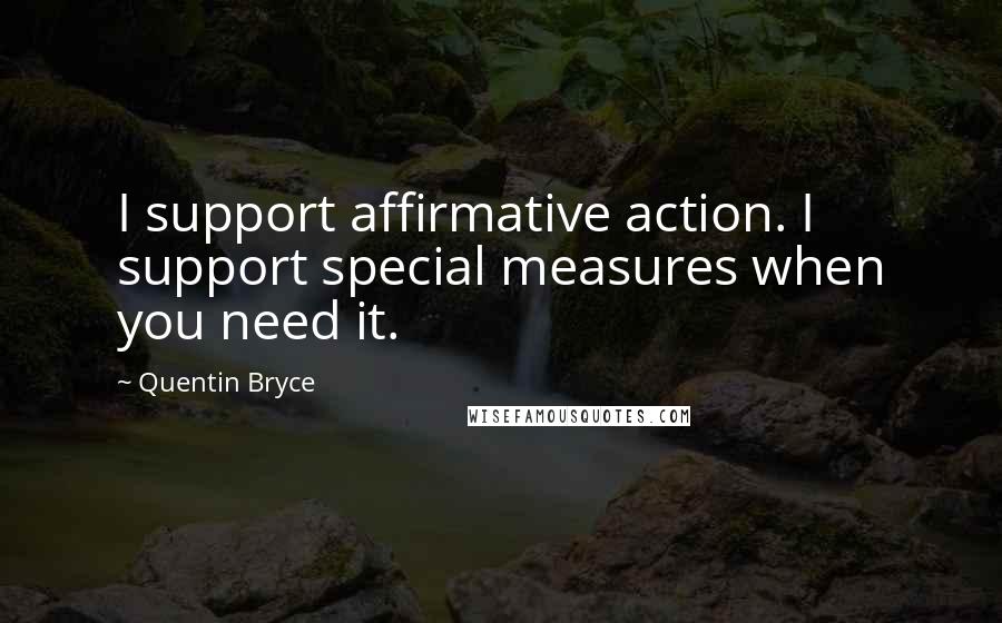 Quentin Bryce quotes: I support affirmative action. I support special measures when you need it.
