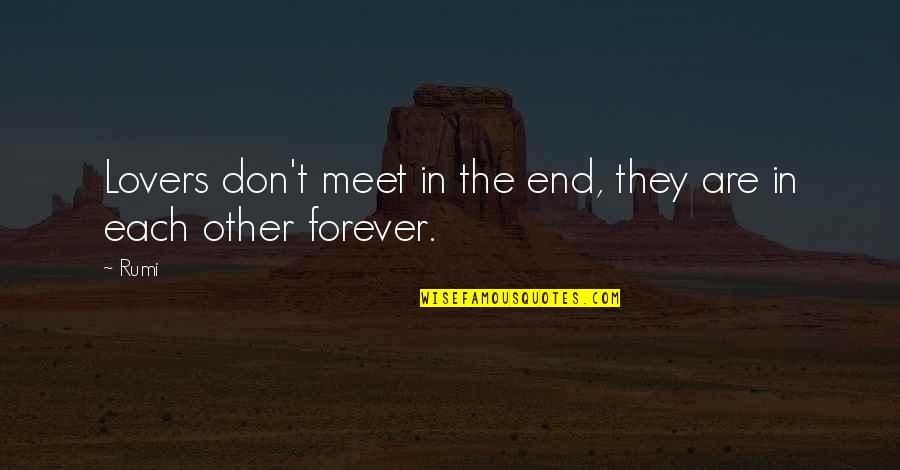 Quenzer Brau Quotes By Rumi: Lovers don't meet in the end, they are