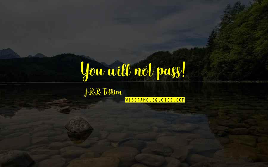 Queshi Quotes By J.R.R. Tolkien: You will not pass!