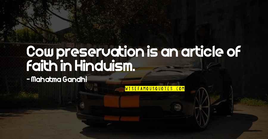 Questarai Admin Quotes By Mahatma Gandhi: Cow preservation is an article of faith in Questarai Admin Quotes By Mahatma Gandhi: Cow preservation is an article of faith in