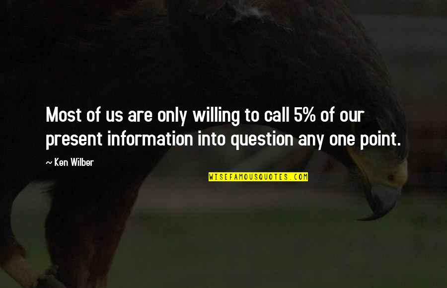 Question Quotes By Ken Wilber: Most of us are only willing to call