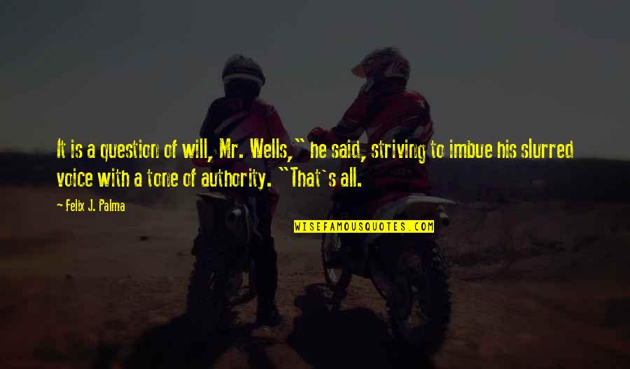 Question The Authority Quotes By Felix J. Palma: It is a question of will, Mr. Wells,"