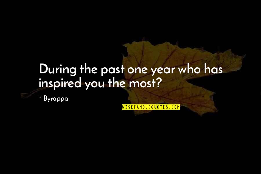 Question Yourself Quotes By Byrappa: During the past one year who has inspired