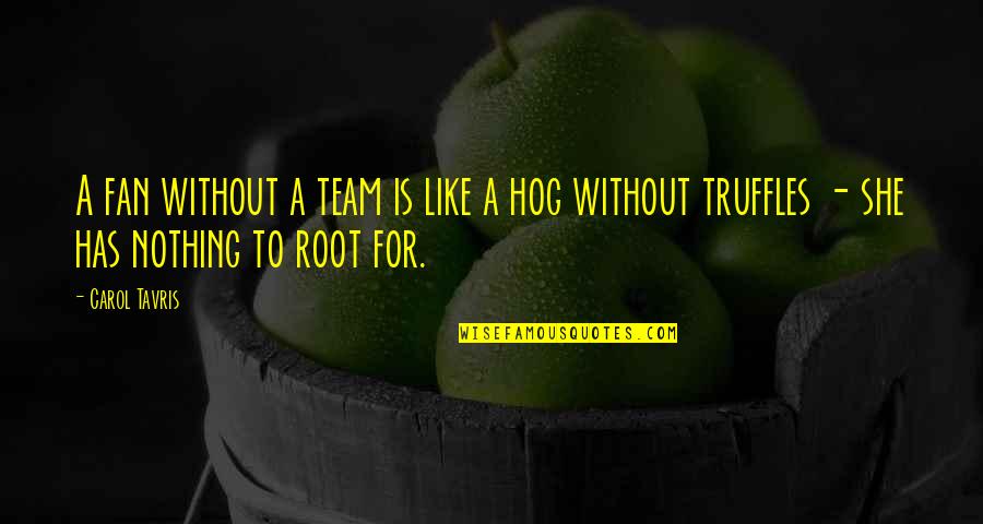 Questioning The Status Quo Quotes By Carol Tavris: A fan without a team is like a