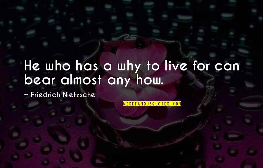 Questioning Your Life Quotes By Friedrich Nietzsche: He who has a why to live for