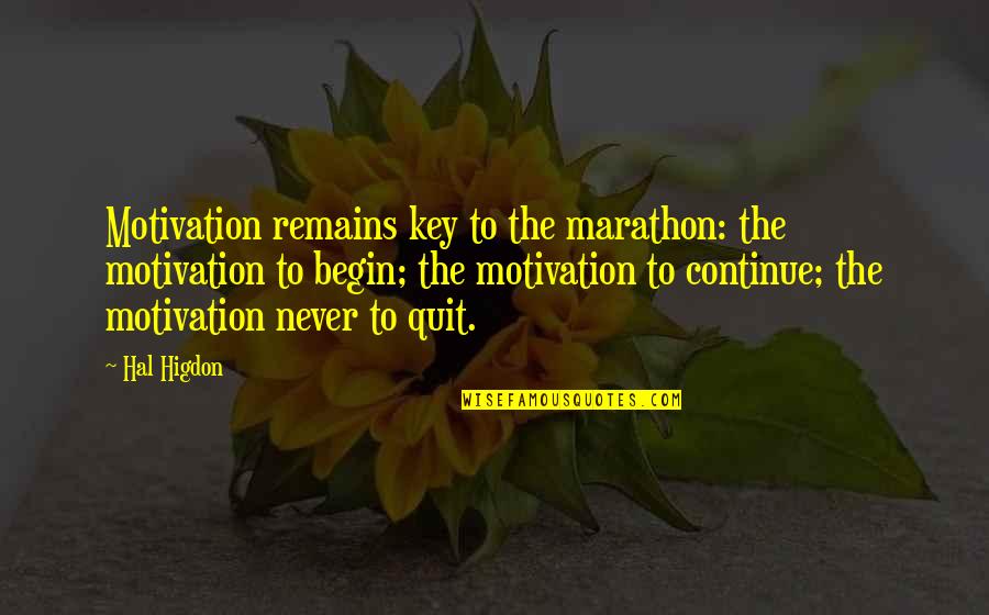 Questionmark Quotes By Hal Higdon: Motivation remains key to the marathon: the motivation