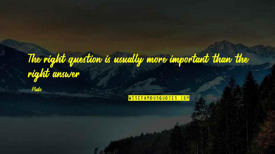 Questions Are More Important Than Answers Quotes By Plato: The right question is usually more important than
