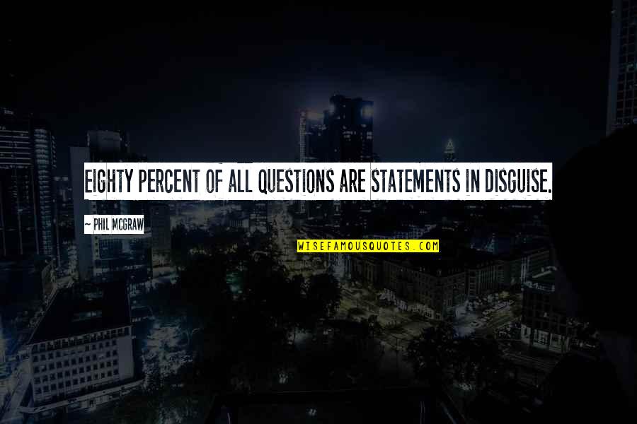 Questions As Statements Quotes By Phil McGraw: Eighty percent of all questions are statements in