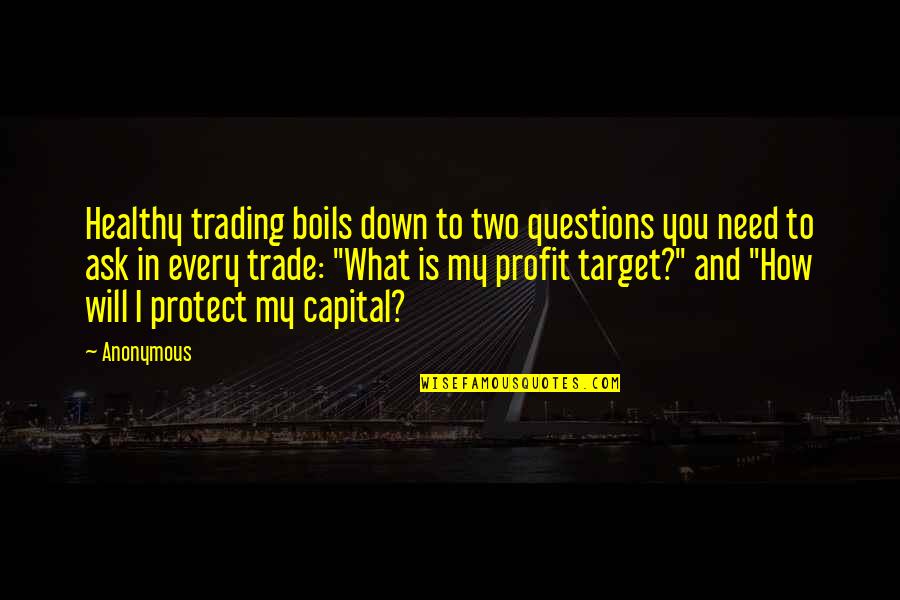 Questions To Ask Quotes By Anonymous: Healthy trading boils down to two questions you Questions To Ask Quotes By Anonymous: Healthy trading boils down to two questions you