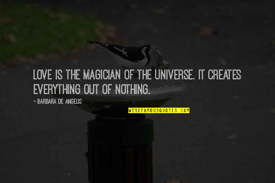 Quickbooks Quotes By Barbara De Angelis: Love is the magician of the universe. It Quickbooks Quotes By Barbara De Angelis: Love is the magician of the universe. It