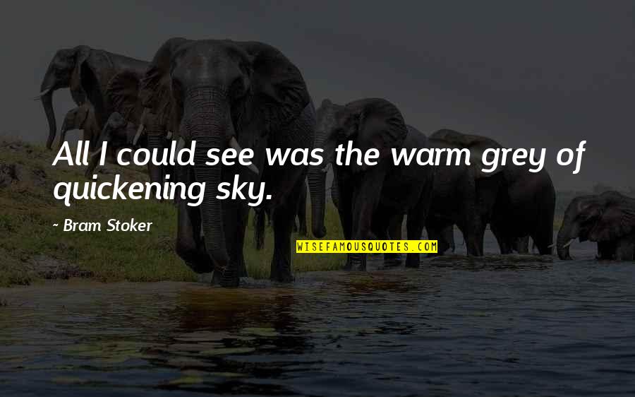 Quickening Quotes By Bram Stoker: All I could see was the warm grey Quickening Quotes By Bram Stoker: All I could see was the warm grey