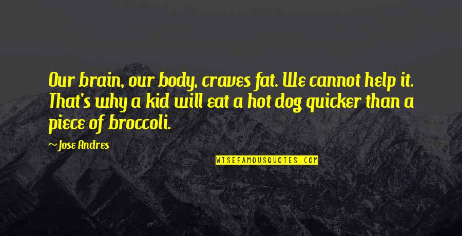 Quicker'n Quotes By Jose Andres: Our brain, our body, craves fat. We cannot