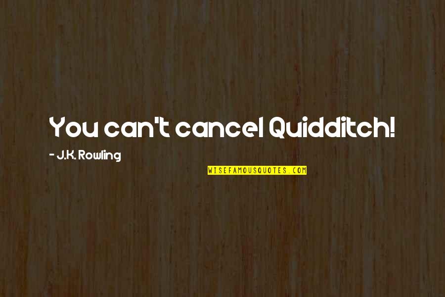 Quidditch Quotes By J.K. Rowling: You can't cancel Quidditch!