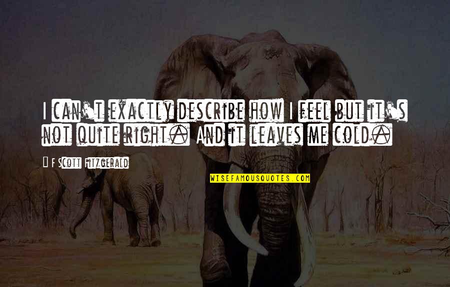 Quidquid Latine Quotes By F Scott Fitzgerald: I can't exactly describe how I feel but Quidquid Latine Quotes By F Scott Fitzgerald: I can't exactly describe how I feel but