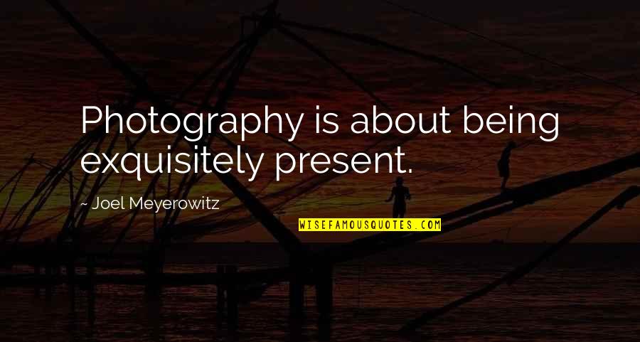 Quiebrasoles Quotes By Joel Meyerowitz: Photography is about being exquisitely present.