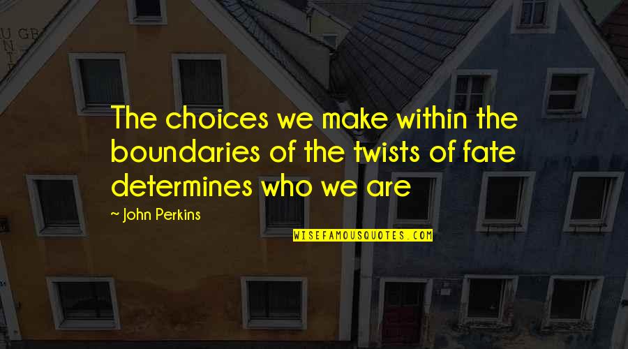 Quien Lo Quiere Quotes By John Perkins: The choices we make within the boundaries of