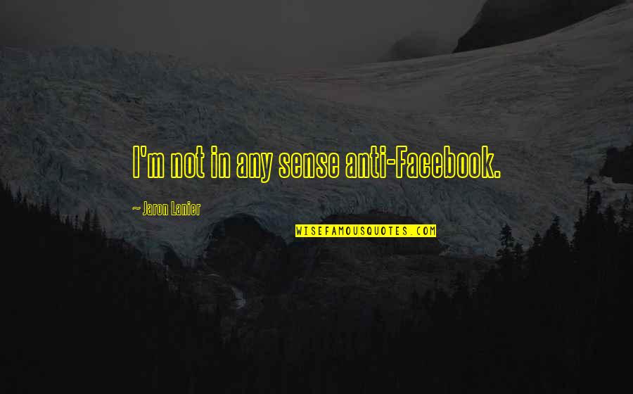 Quiera Keil Quotes By Jaron Lanier: I'm not in any sense anti-Facebook.