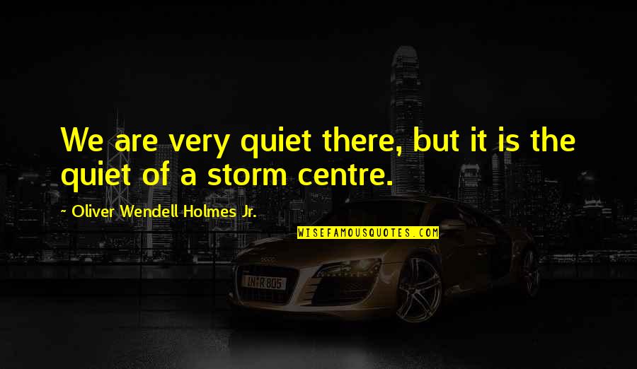 Quiet Leadership Quotes By Oliver Wendell Holmes Jr.: We are very quiet there, but it is