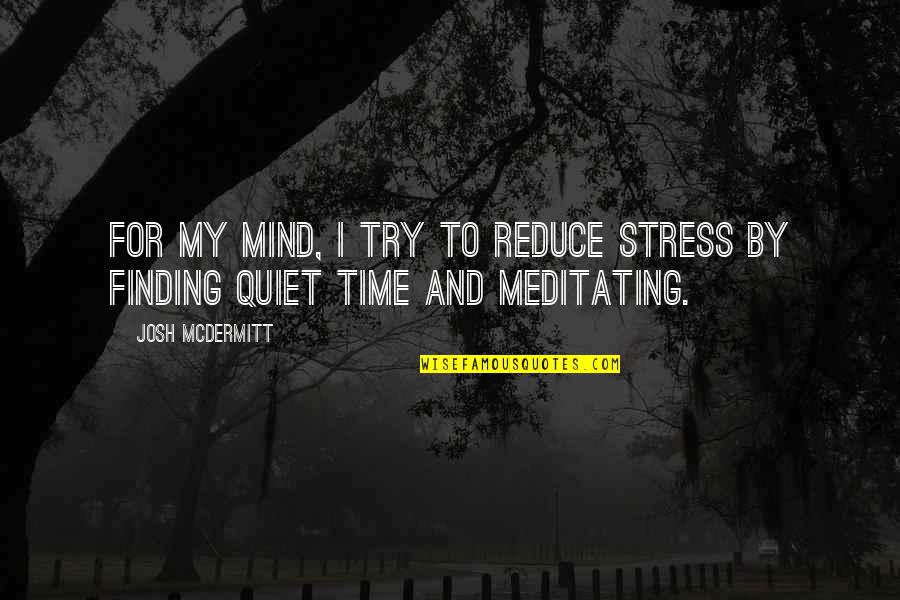 Quiet Mind Quotes By Josh McDermitt: For my mind, I try to reduce stress