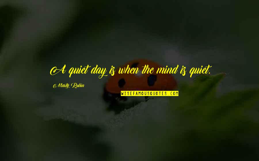 Quiet Mind Quotes By Marty Rubin: A quiet day is when the mind is