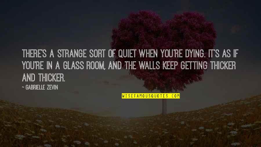 Quiet Room Quotes By Gabrielle Zevin: There's a strange sort of quiet when you're Quiet Room Quotes By Gabrielle Zevin: There's a strange sort of quiet when you're