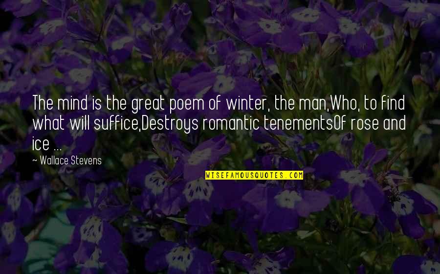 Quietly Hurting Quotes By Wallace Stevens: The mind is the great poem of winter,