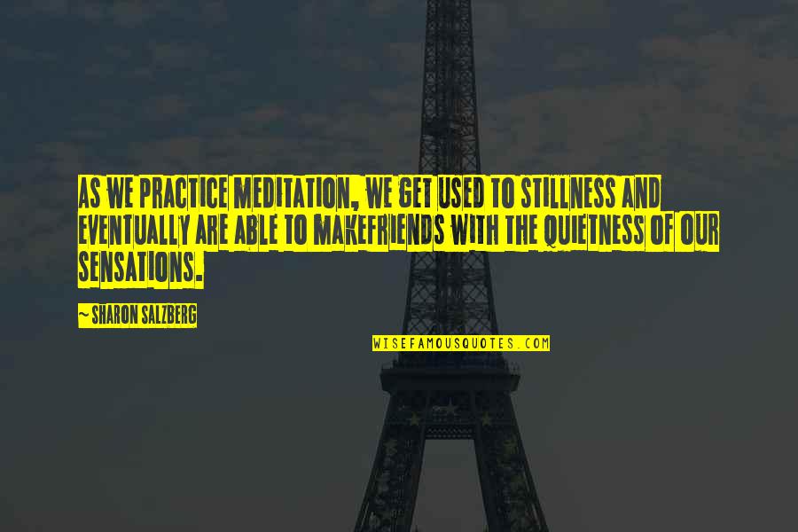Quietness Best Quotes By Sharon Salzberg: As we practice meditation, we get used to